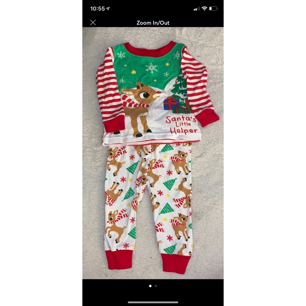 rudolph “santa’s little helper” pajamas